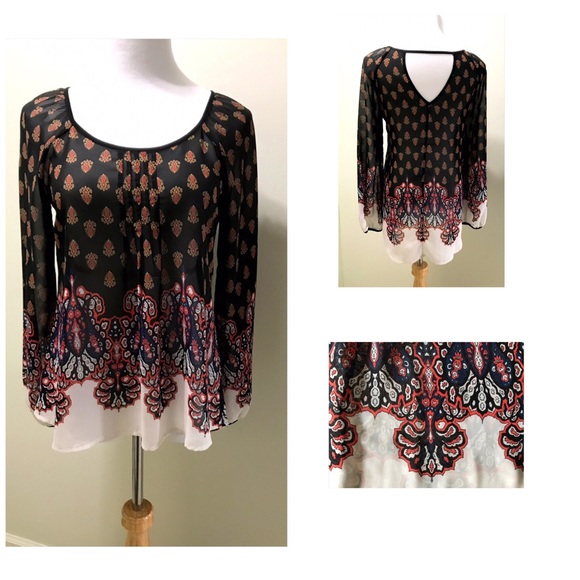 Blu Pepper Blouse NEW WITHOUT TAGS Tunic Sz Small - Picture 2 of 8